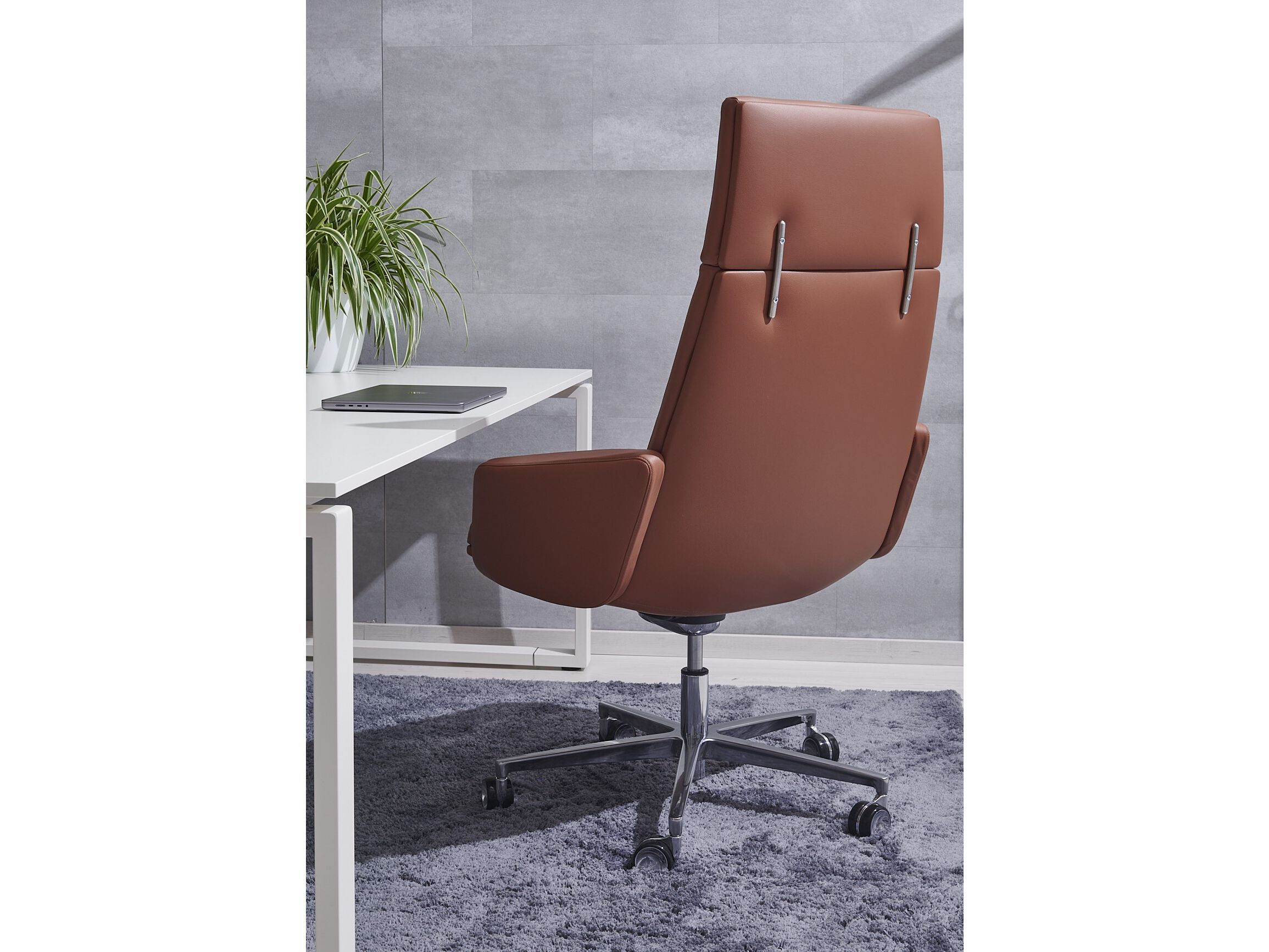 5-спицевое кожаное офисное кресло с высокой спинкой AP Factor Миннесота ARCH-00111048 - Вид №2