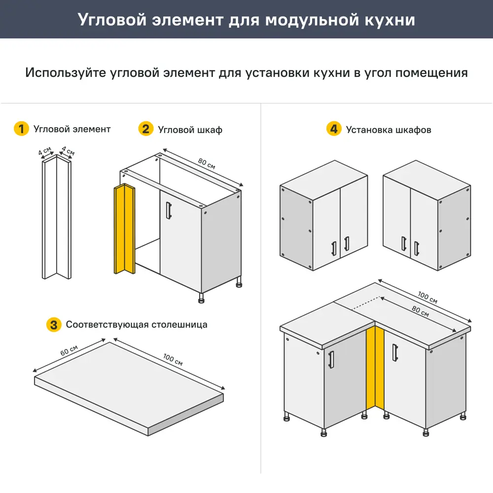 Кухонный шкаф напольный Нокса 60x86x56 см ЛДСП цвет голубой 86584902 STLM-2078143 Basic - Вид №16