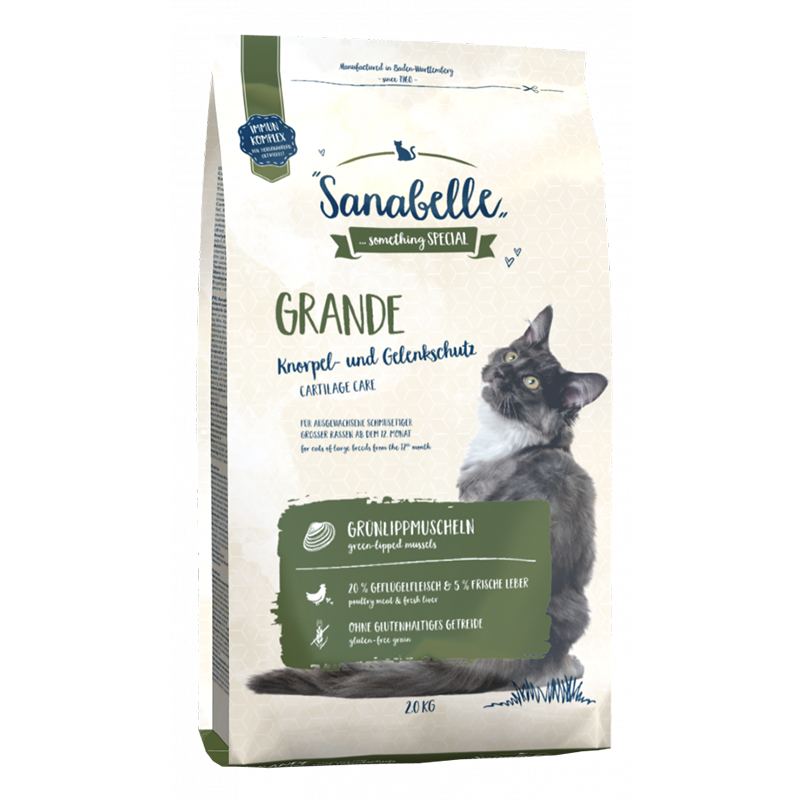 Т0042573 Корм для кошек Grande для крупных пород беззлаковый, птица сух. 2кг SANABELLE 