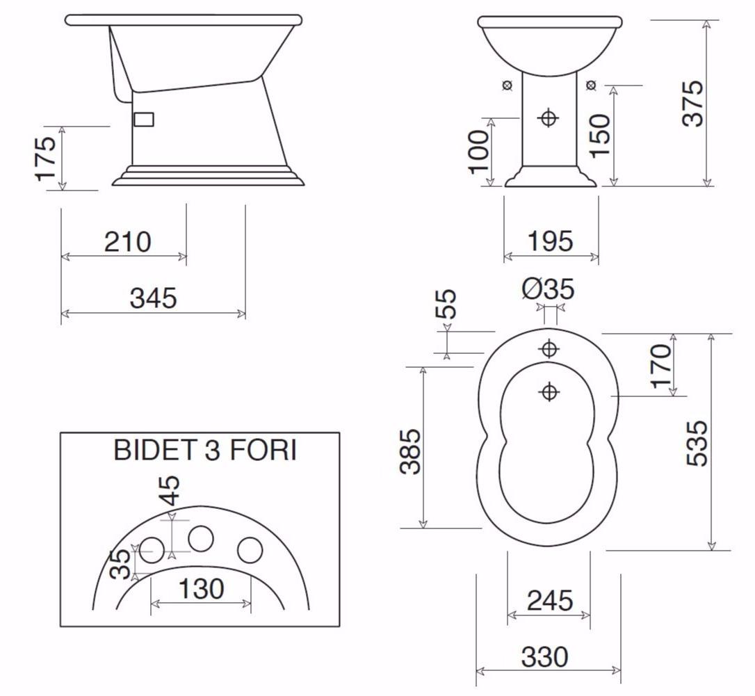 Биде напольное VICTORIAN Gentry Home sun-id-1486959 - Вид №2