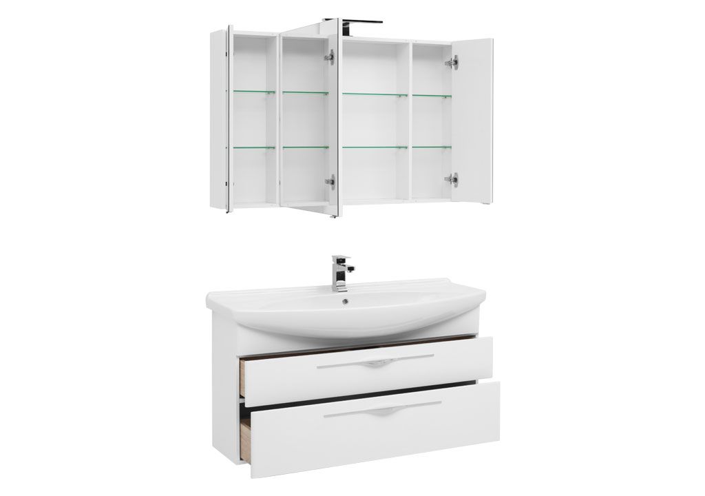 Мебель для ванной Aquanet Ирвин 120 белый 00210256 - Вид №1