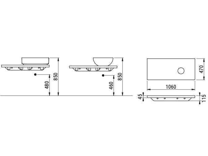 Керамическая столешница с одной раковиной Ceramica Dolomite FLAT ARCH-00032542 - Вид №6