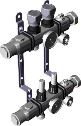 599 591 *) Модель 1004 Трубопроводные системы  Fonterra панельное отопление  Коллекторы  Коллекторы Santreyd  - Вид №3