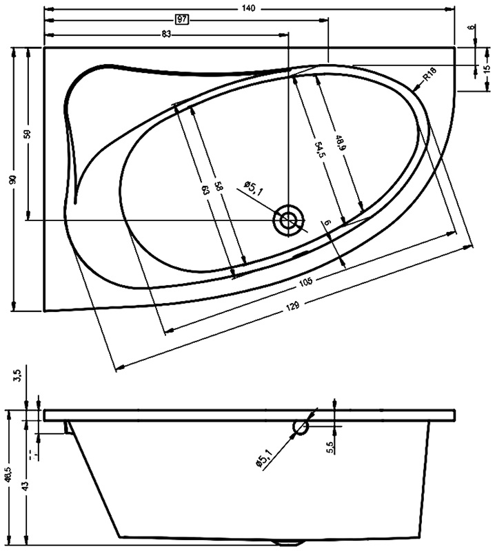 BA6600500000000 Ванна Riho Lyra Santreyd - Вид №3