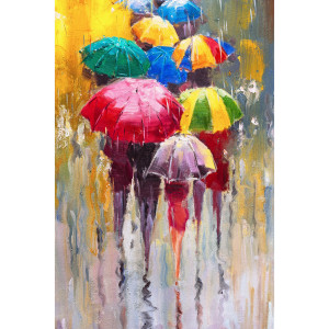 Постер-лайн 'Зонты' - абстрактная картина на холсте 40×60 см 84267443