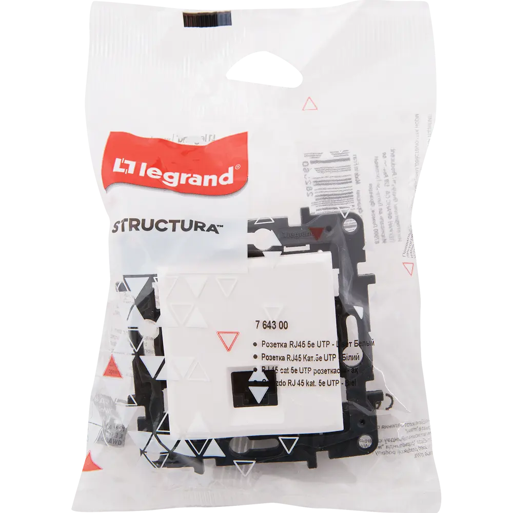 82064612 Розетка компьютерная встраиваемая Legrand Structura RJ45 UTP cat 5 цвет белый STLM-0018603 - Вид №4