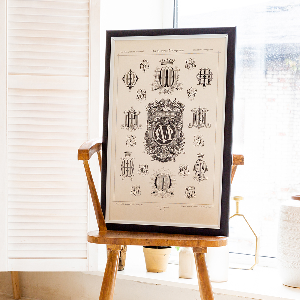 21080909 Арт-постер «Монограмма 34» Object Desire Азбука мечты  - Вид №1