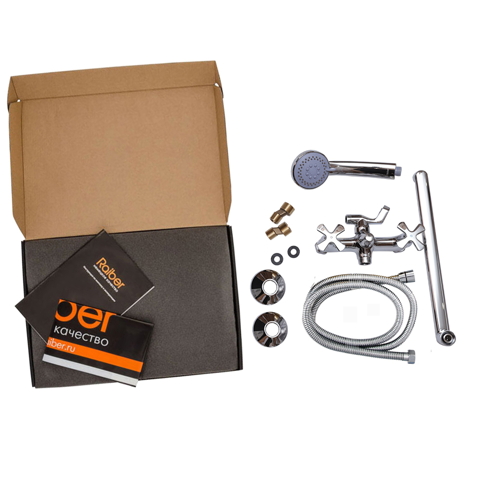 R2202 Смеситель для ванны Main с двумя рукоятками Raiber  - Вид №5