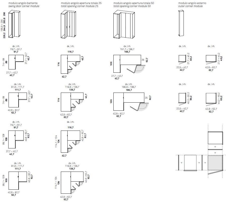 Caccaro Угловой шкаф с полным открытием Core sun-id-1478426 - Вид №3