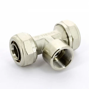 Тройник обжим-В никелированный TIEMME 32х1"х32