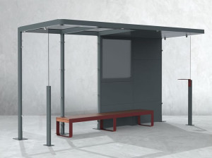 4-модульный навес из стали и стекла