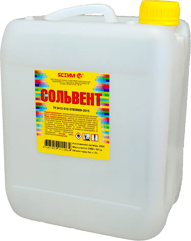 Сольвент ЯСХИМ Евро для профессиональных лакокрасочных материалов 5 л 84518865