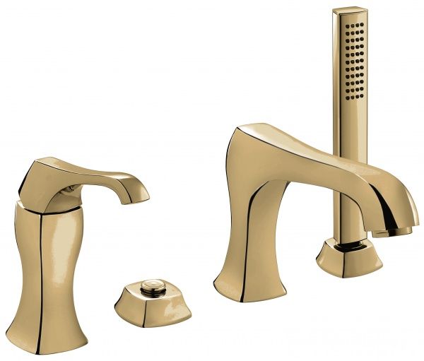76120BR Комплект Ares с ручным душем для установки на борт ванны. На 4 отверстия, цвет бронза EMMEVI