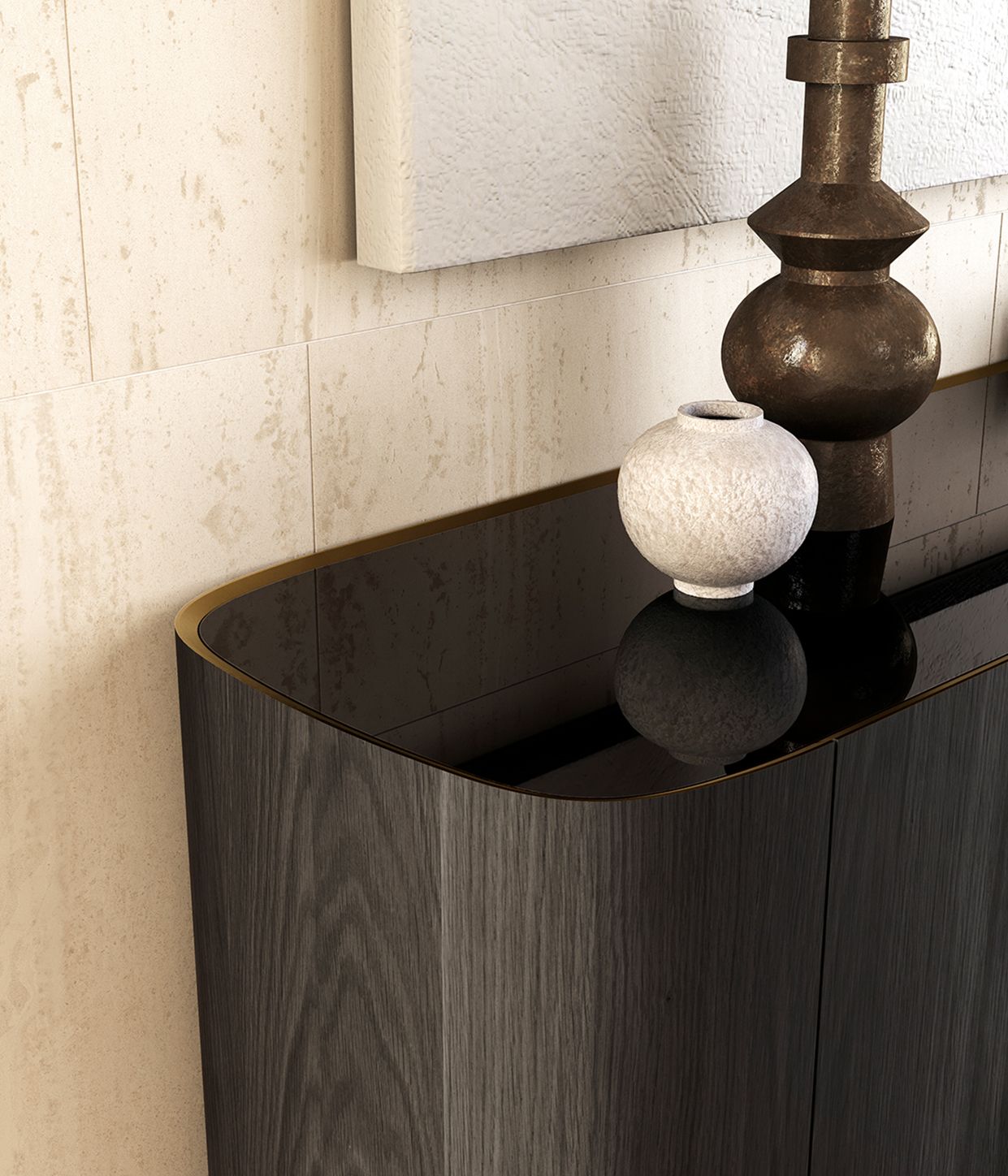 Трехдверный деревянный шпон с окрашенными металлическими ножками EFORMA SYRA ARCH-00142159 - Вид №2