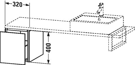 LC582004343 L-Cube Шкафчик для компактной консоли Базальт матовый, декор Duravit - Вид №1