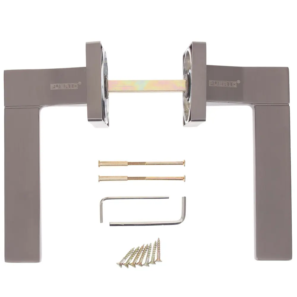 Ручка дверная на розетке AL 524-02 MBN, цвет графит PUERTO STLM-2052845 - Вид №2