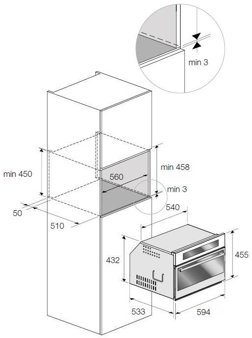 Fulgor Milano Комбинированная встраиваемая пароварка Compact 45 sun-id-1345447 - Вид №1