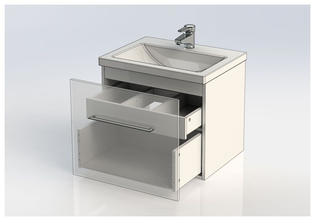 Тумба с раковиной Aquanet Порто 60 белый 0019573000183659 - Вид №4