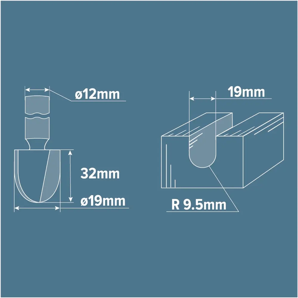 Фреза пазовая галтельная Brigadier D19x32 мм STLM-2183463 - Вид №4