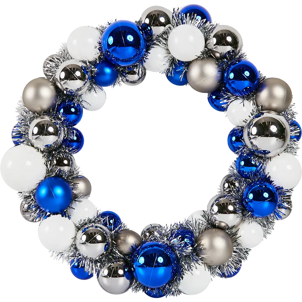 87033406 Венок из пластиковых шаров 30.5 см цвет синий STLM-1481550 Santreyd 