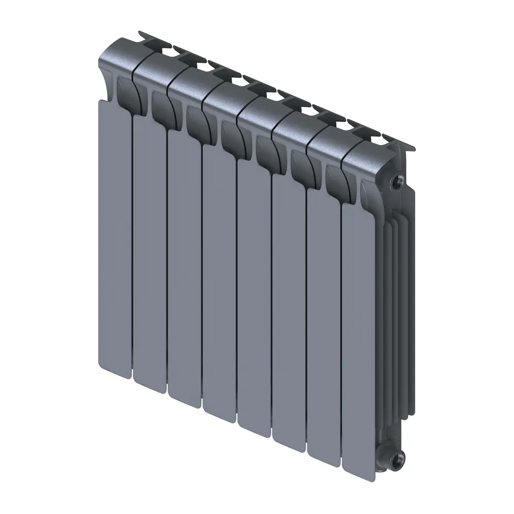 Радиатор секционный Rifar Monolit M50008RAL7012 500/100 8 секций боковое подключение биметалл серый 82560807 STLM-2093320 - Вид №1