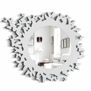 Зеркало круглое в белой фигурной раме Butterfly BONESSI BONESSI 049440 Белый