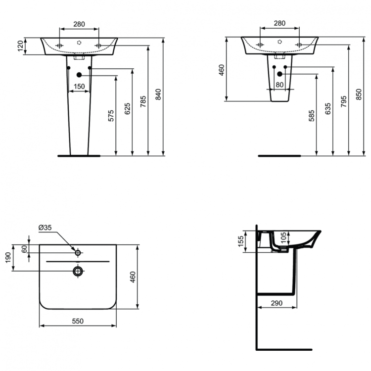 E074901 Колонна для раковины Ideal Standard CONNECT AIR - Вид №4