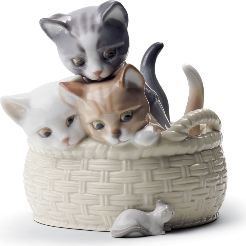 10669097 LLADRO Фигурка Lladro "Любопытные котята" 12х13см Фарфор Lladró 