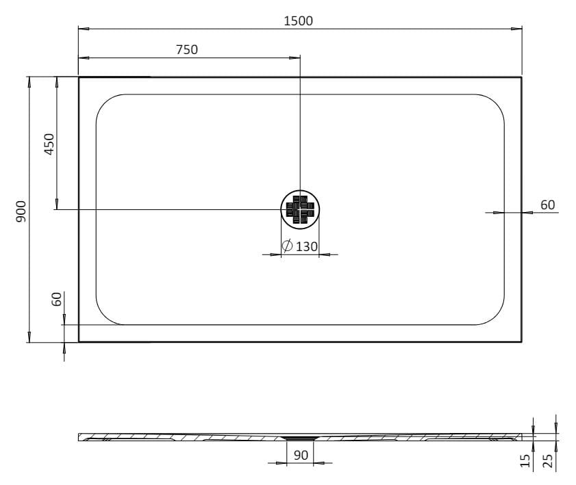 Прямоугольный поддон для душа с антибактериальной обработкой CROSSWATER CREO &amp ARCH-00024558 - Вид №4
