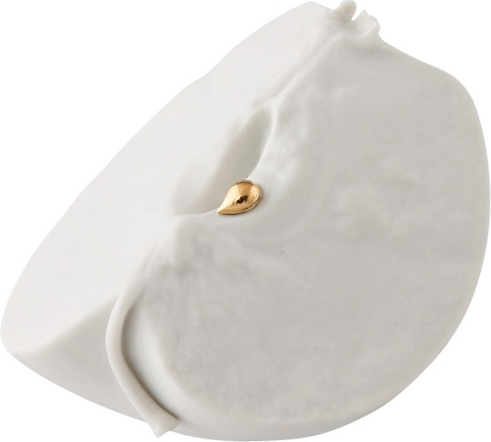 1021340 Klimenkoff Дек-е изделие "Яблоко" разное с зол. Фарфор твердый 