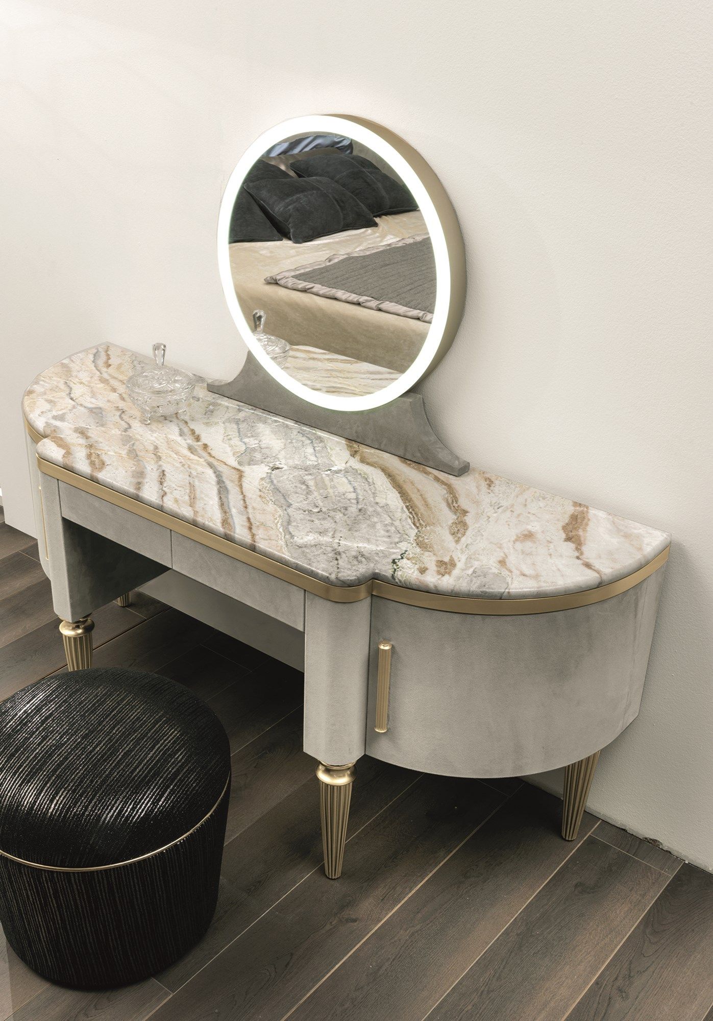 Круглый кожаный пуф Longhi Loveluxe ARCH-00121086 - Вид №2