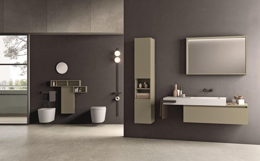 Cerasa Тумба под умывальник из меламина одинарная с вешалкой для полотенец Segno sun-id-1406751 - Вид №3