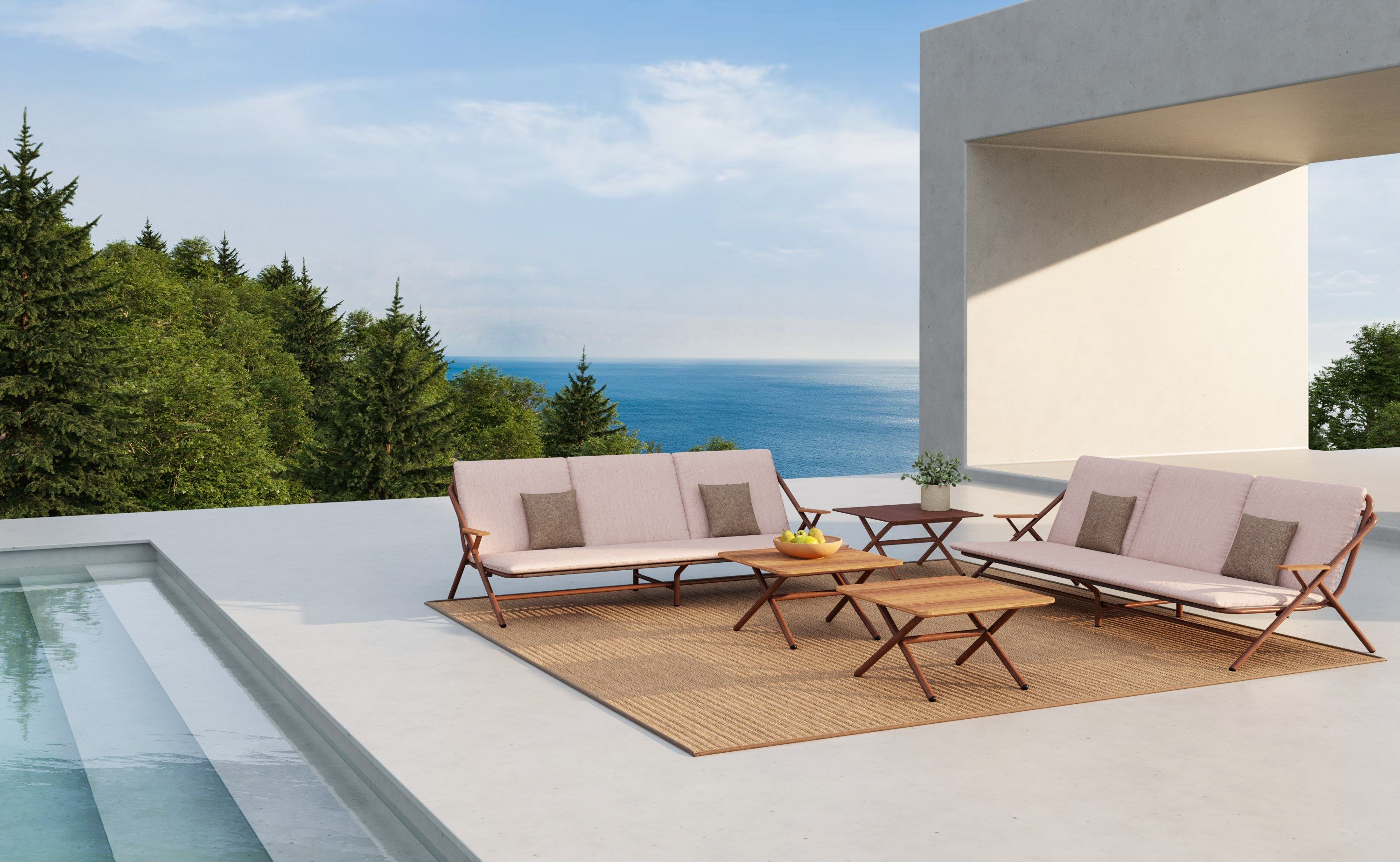 3-местный садовый диван из алюминия и ткани Bivaq Garda ARCH-00104095 - Вид №3