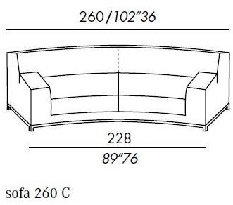 Meridiani Изогнутый диван из ткани Frieman sun-id-1499118 - Вид №1