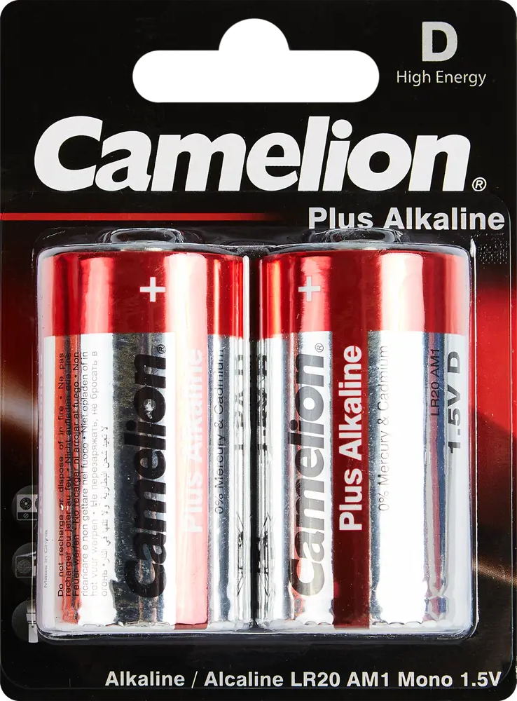 89350639 Батарейка алкалиновая Camelion Plus Alkaline LR20-BP2 2 шт. STLM-1116572