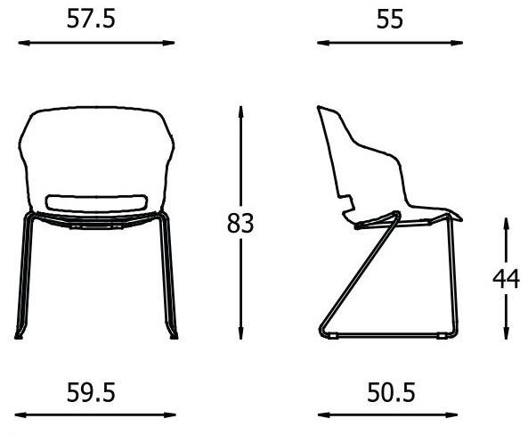 Diemme Полипропиленовый стул с салазками и подлокотниками Clop sun-id-1398540 - Вид №4