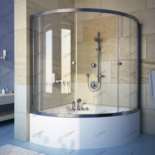 150X150GV864RS Душевое ограждения на борт вынны GUTEWETTER Германия SHAPE