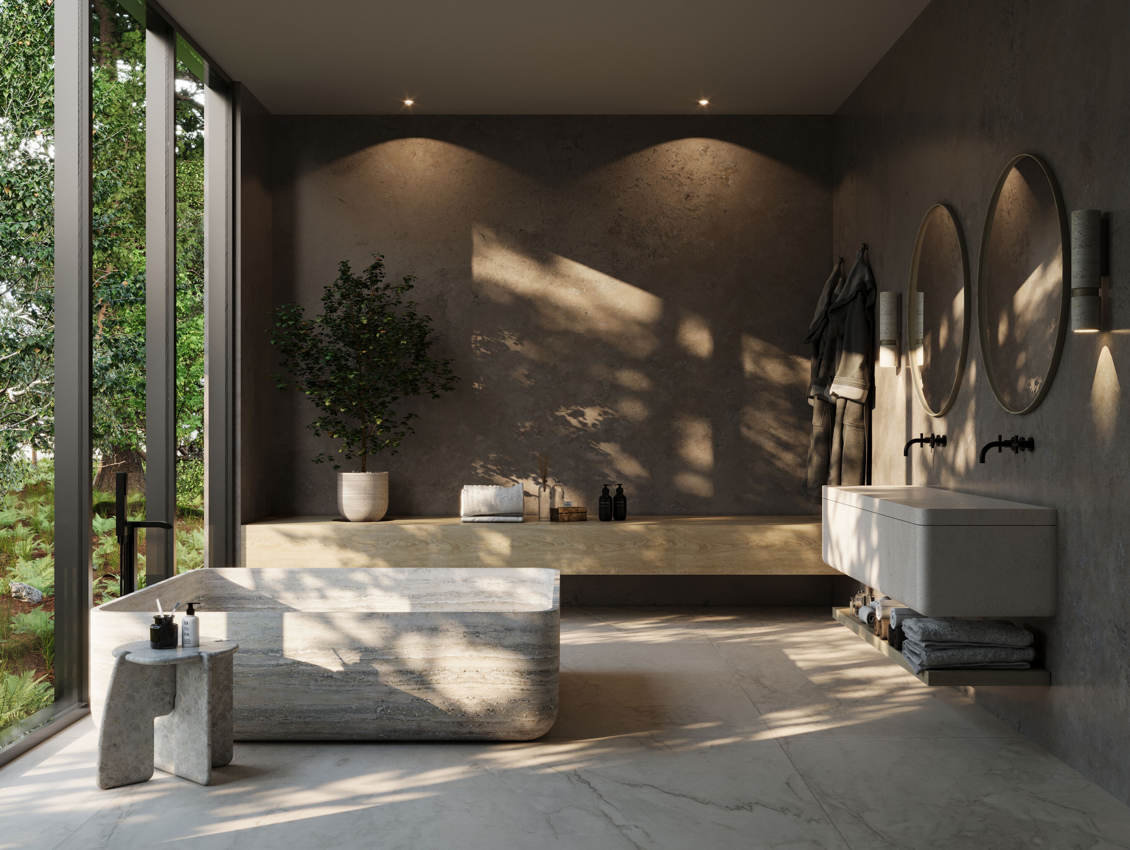 Натуральный камень секционный подвесной умывальник Davani Meridian ARCH-00088472 - Вид №5