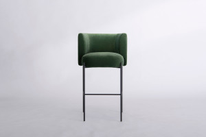 Высокий тканевый мягкий стул со спинкой