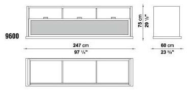 Maxalto Комод из дерева и стекла с раздвижными дверцами с ящиками Incipit sun-id-1405164 - Вид №2