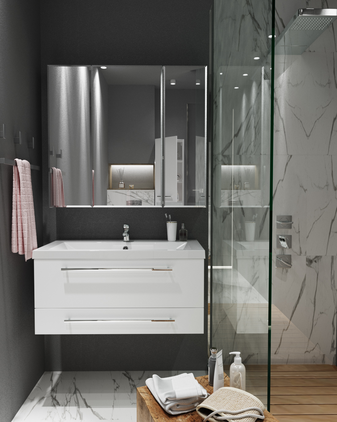 У29558 Зеркало Соната 90 Белый глянец, 3д 1 Marka Соната  - Вид №4