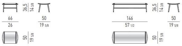 Minotti Скамейка из ясеня и кожи Fynn sun-id-1418790 - Вид №1