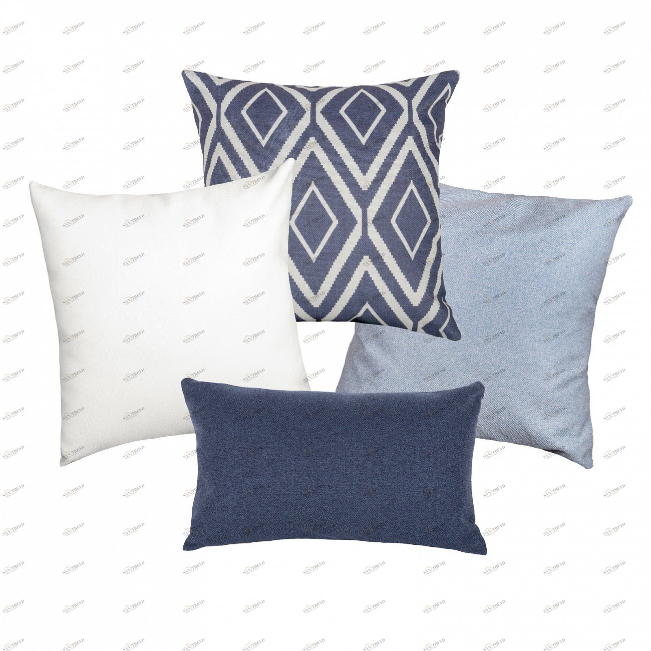 Комплект чехлов для подушек ELZA LAHTI ARBEN DECOR MAGIC ОРНАМЕНТ 321819 Белый;синий 