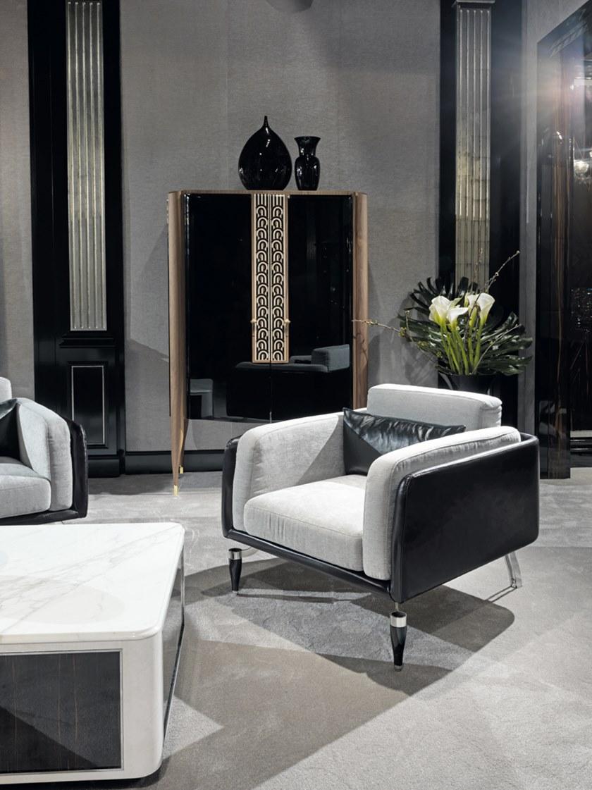 Bellotti Ezio Кресло с подлокотниками из ткани и кожи The majestic 2016-70 - Вид №1