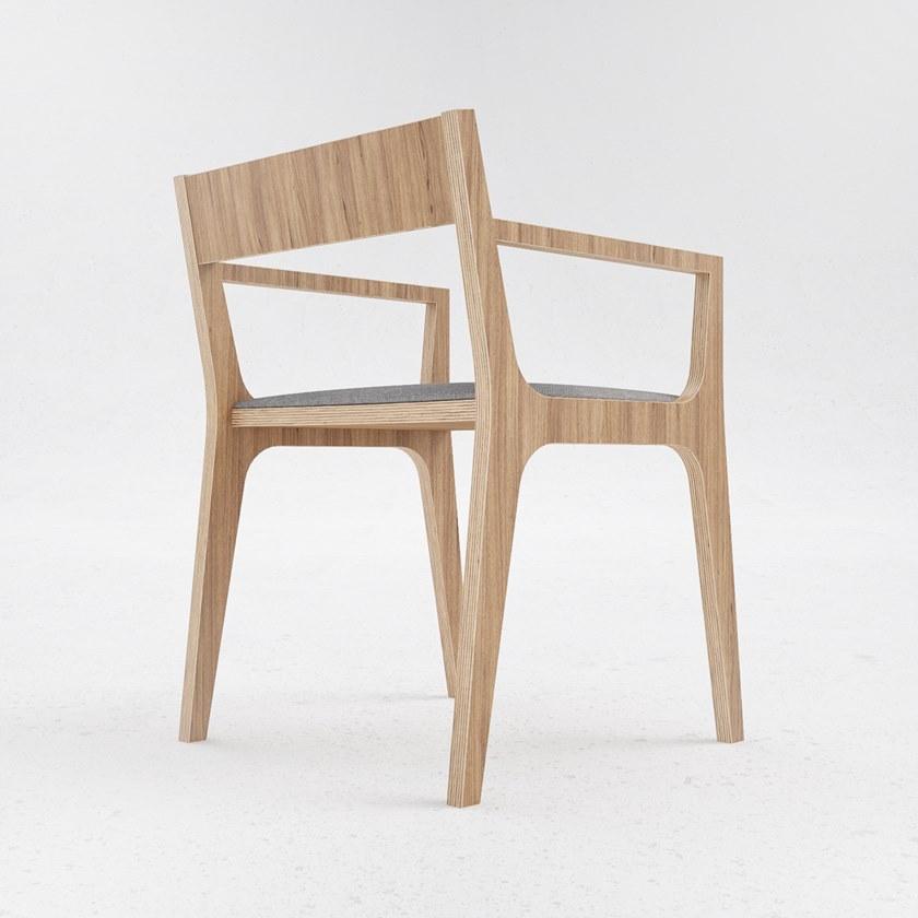 ODESD2 Стул из фанерованной древесины с подлокотниками C sun-id-1460532 - Вид №3