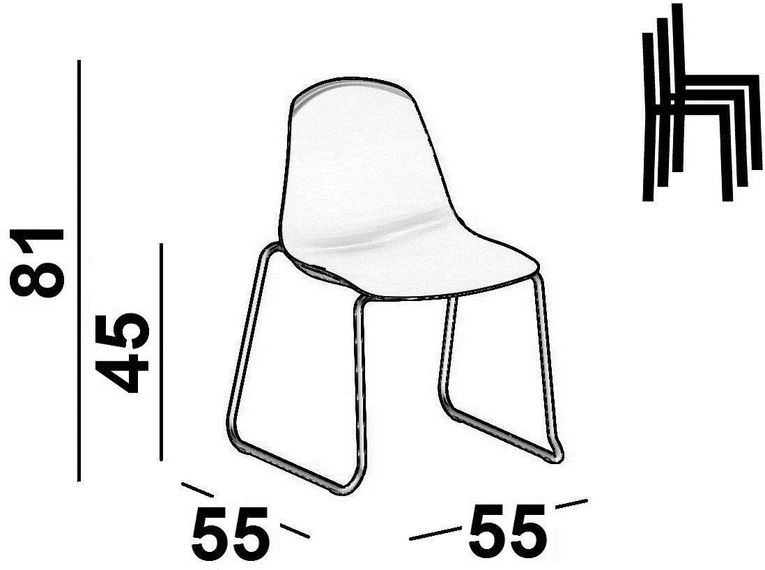 Luxy Стул из полипропилена, штабелируемый салазками Epoca sun-id-1430000 - Вид №6