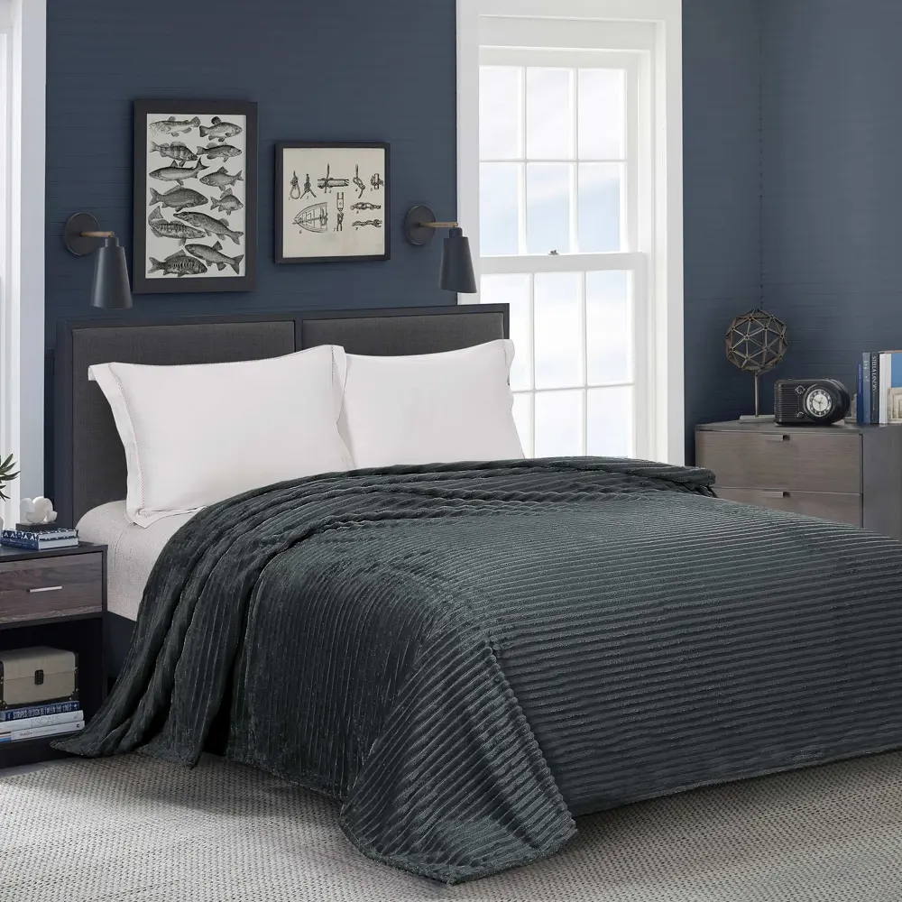 Плед Elanga 150х200 см велсофт цвет графит СТОЛИЦА ТЕКСТИЛЯ STLM-2020136 - Вид №5