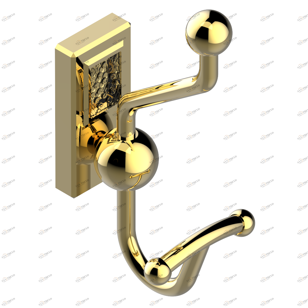 A2B-510A Крючок для халатов двойной Thg-paris Metropolis с рукоятками Покрытие PVD золотистый цвет A2B-510A CAT.F