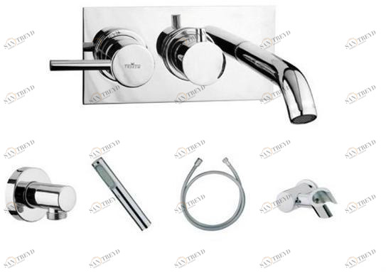 GALASSIA Смеситель для ванны настенный с ручным душем Meg11 5447