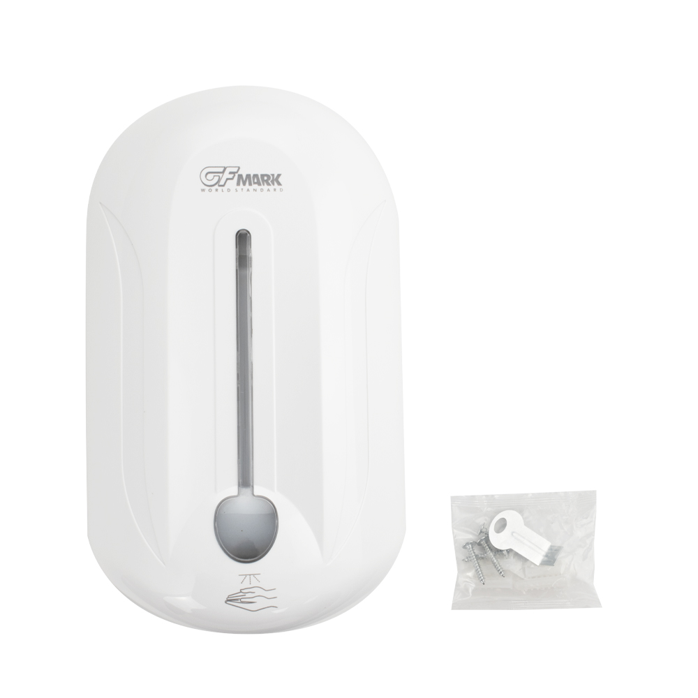 GFmark - Дозатор сенсорный для дезинфекции, пластик АБС, белый, с полоской, 1000 мл, код: 717  - Вид №8
